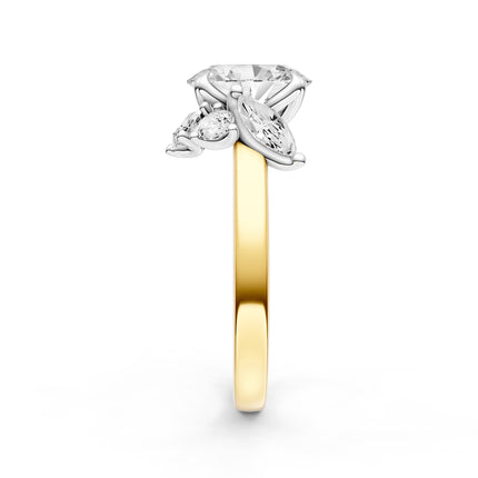 Oval Cut Floral Inspired Diamond Engagement Ring