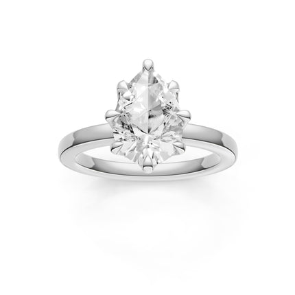 Pear Shape 8-Prong Hidden Halo Solitaire