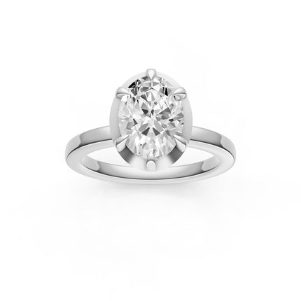 Oval Illusion Bezel Set Engagement Ring
