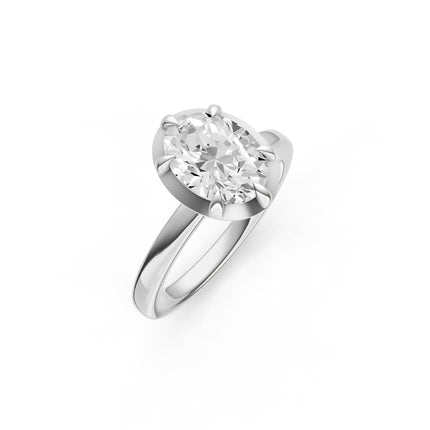 Oval Illusion Bezel Set Engagement Ring