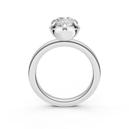 Oval Illusion Bezel Set Engagement Ring