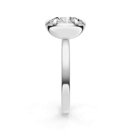 Oval Illusion Bezel Set Engagement Ring