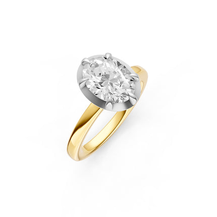 Oval Illusion Bezel Set Engagement Ring