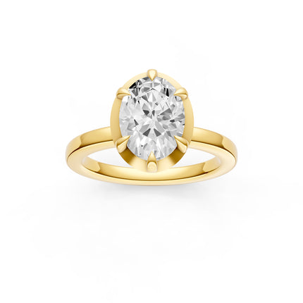 Oval Illusion Bezel Set Engagement Ring