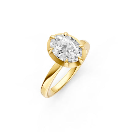 Oval Illusion Bezel Set Engagement Ring