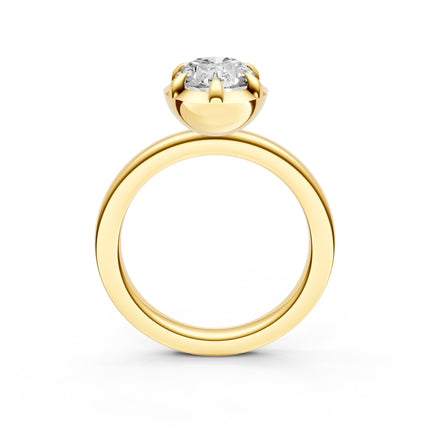 Oval Illusion Bezel Set Engagement Ring