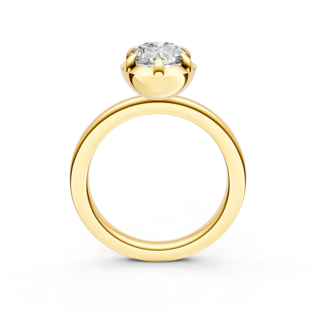 Oval Illusion Bezel Set Engagement Ring