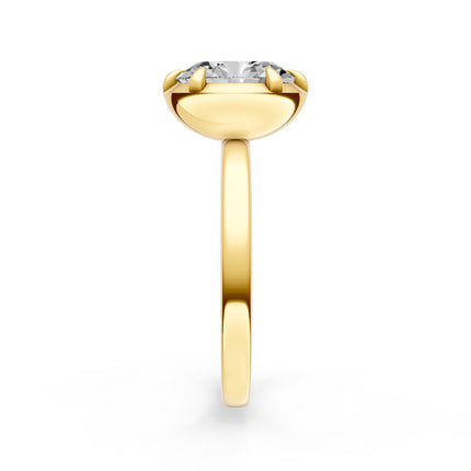 Oval Illusion Bezel Set Engagement Ring