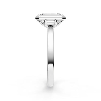 Emerald Cut Illusion Bezel Set Engagement Ring