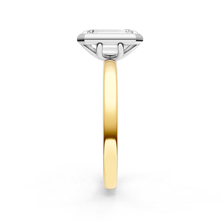 Emerald Cut Illusion Bezel Set Engagement Ring