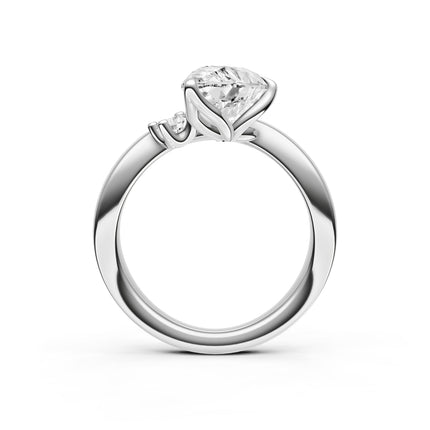 Slanted Wave Pear Shape Engagement Ring
