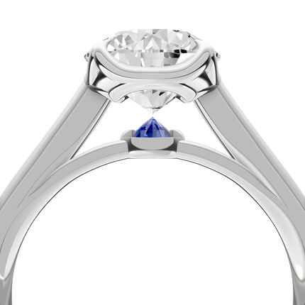 Point of Love Engagement Ring with Inverted Sapphire