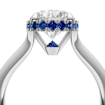 Point of Love Sapphire Diamond Engagement Ring