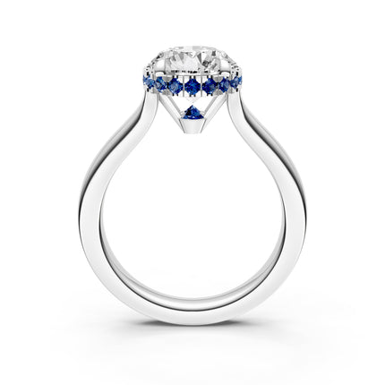 Point of Love Sapphire Diamond Engagement Ring