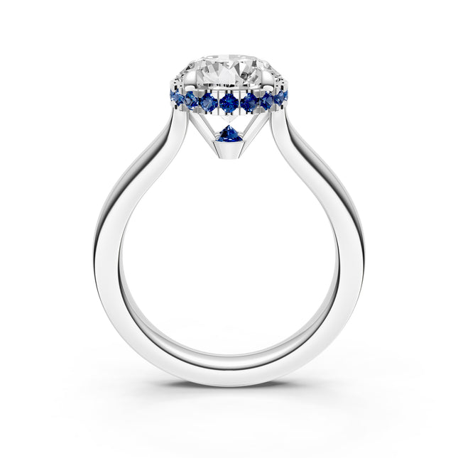 Point of Love Sapphire Diamond Engagement Ring