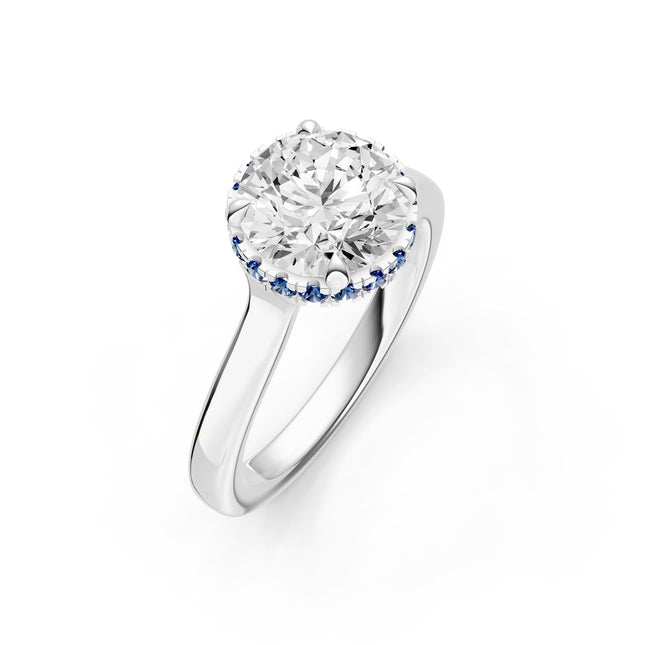 Point of Love Sapphire Diamond Engagement Ring