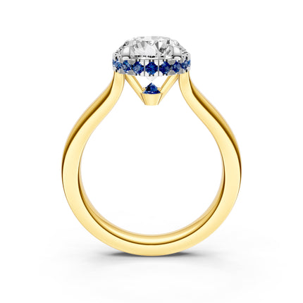 Point of Love Sapphire Diamond Engagement Ring