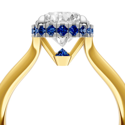Point of Love Sapphire Diamond Engagement Ring