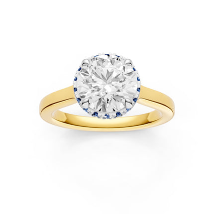 Point of Love Sapphire Diamond Engagement Ring