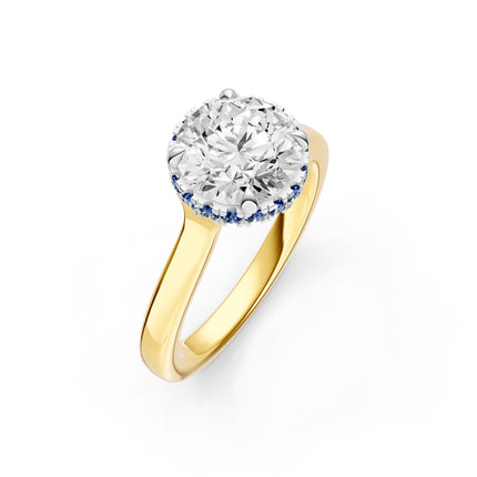 Point of Love Sapphire Diamond Engagement Ring