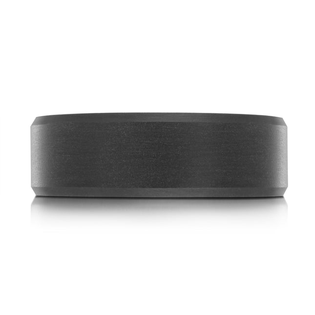 Carbon Beveled Edges & Gold Wedding Ring