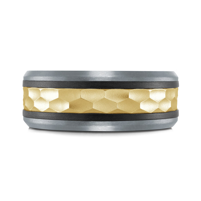 Tantalum, Carbon Fiber & Gold Wedding Ring