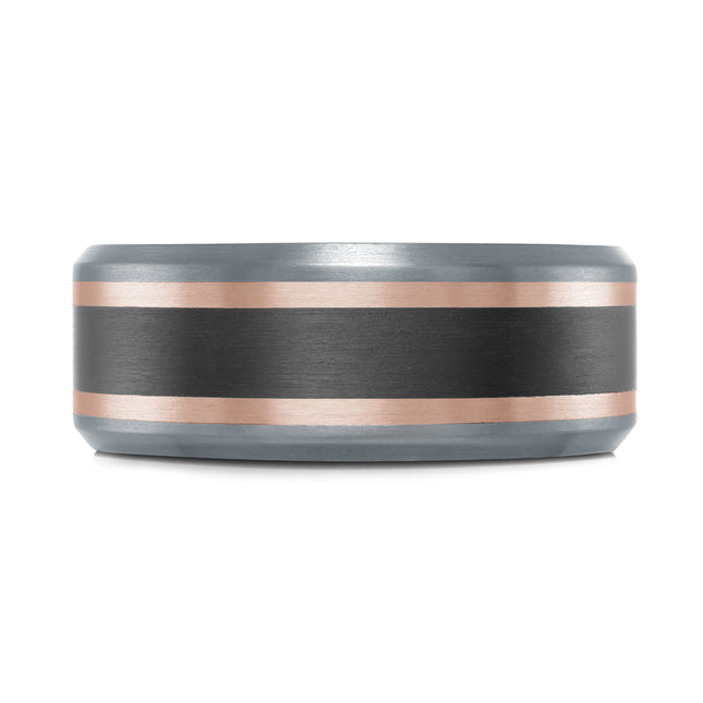 Tantalum, Gold, & Carbon Fiber Men's Ring