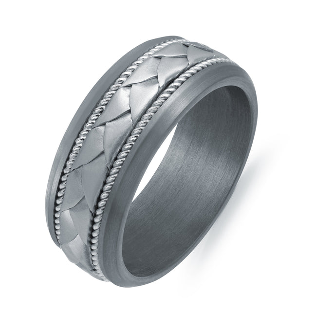 8.5 mm Braided Gold & Tantalum Wedding Ring