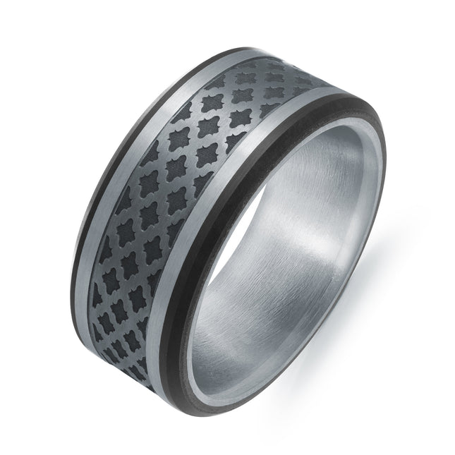 10MM Star Pattern Tantalum & Gold Band