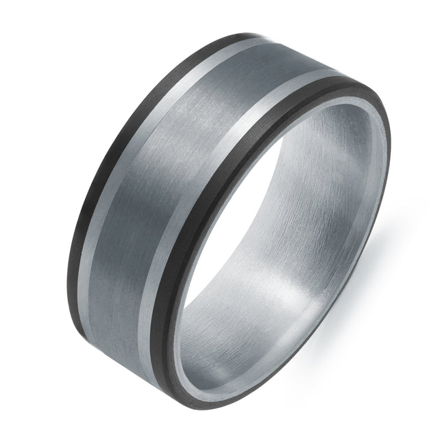 9MM Wide Gold, Tantalum, & Carbon Fiber Ring