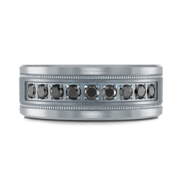 Black Diamond Tantalum & Gold Ring