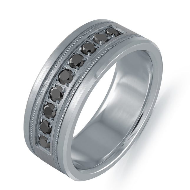 Black Diamond Tantalum & Gold Ring