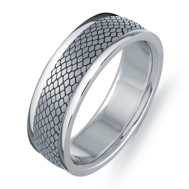 Textured Tantalum & Gold Wedding Ring
