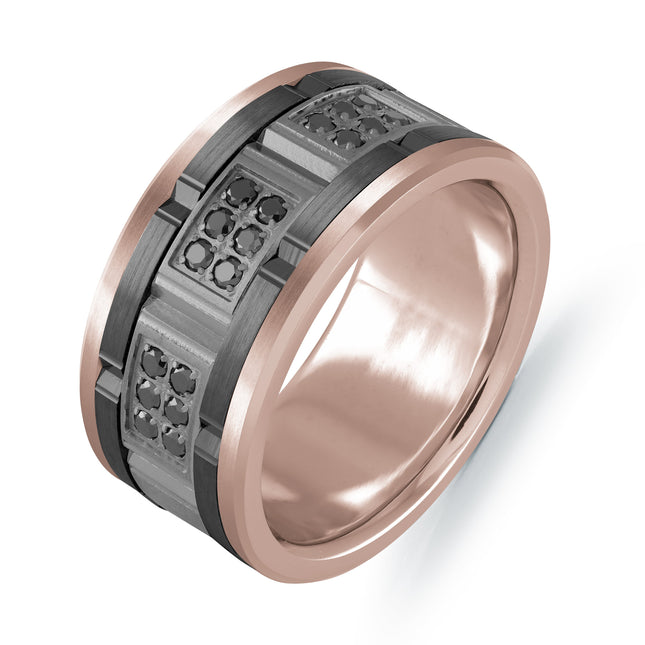 11MM Diamond Tantalum & Gold Band