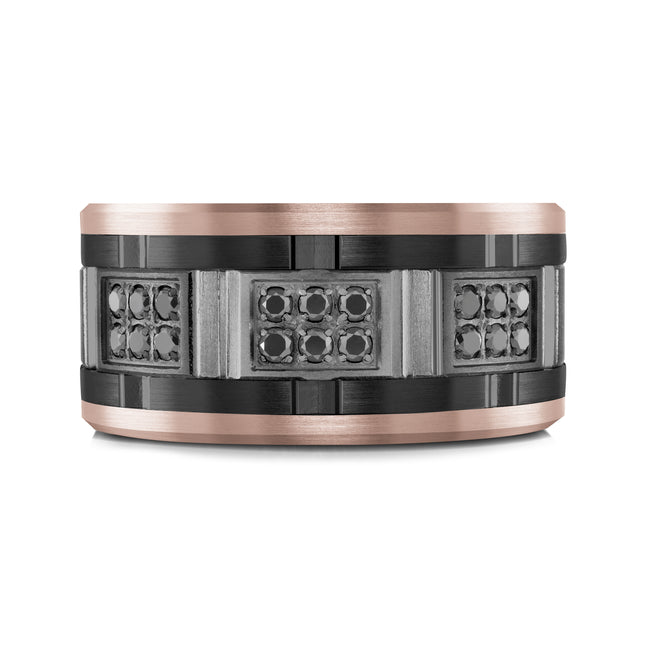 11MM Diamond Tantalum & Gold Band