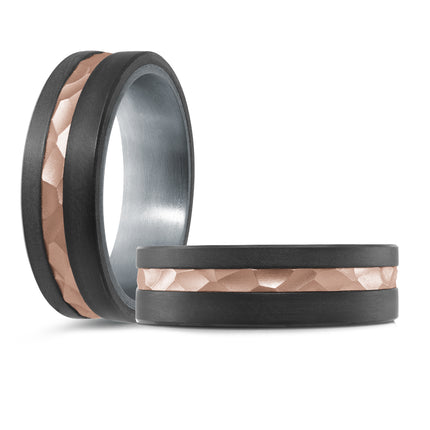 Carbon Fiber, Gold and Tantalum Ring