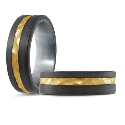 Carbon Fiber, Gold and Tantalum Ring