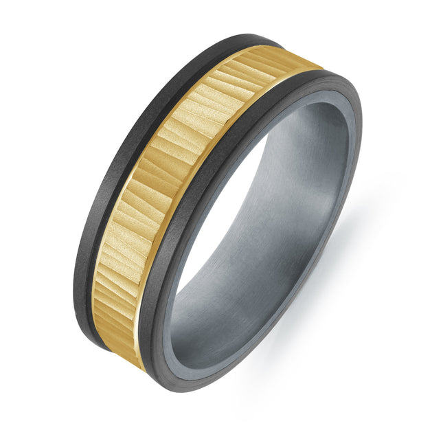 7MM Gold & Tantalum Wedding Ring