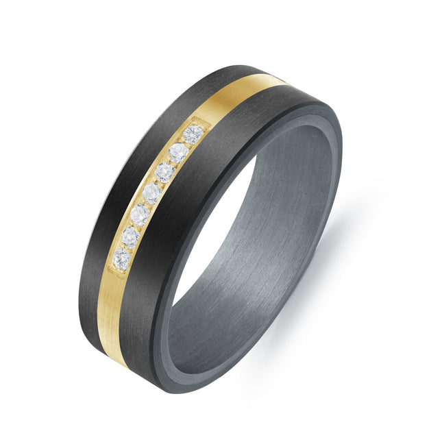 0.11 Ct Tw Gold & Tantalum Diamond Ring