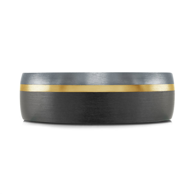 7MM Black Carbon, Gold, & Tantalum Band