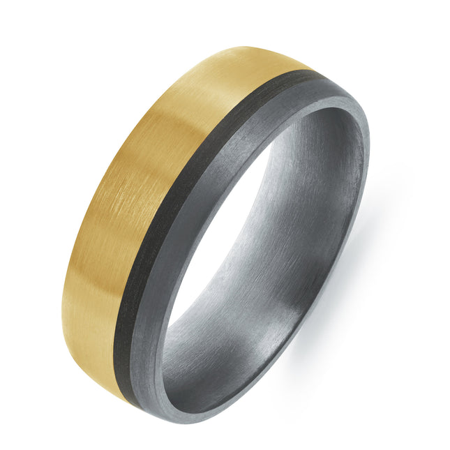 Classic 7MM Gold & Tantalum Band