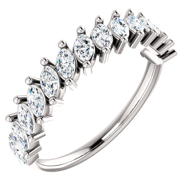 White Gold Marquise Diamond Anniversary Ring