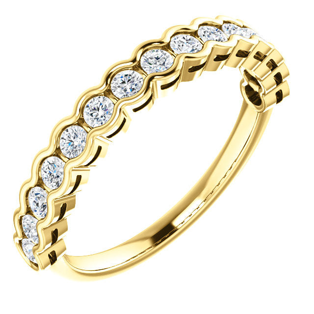 Yellow Gold Round Diamond Anniversary Ring