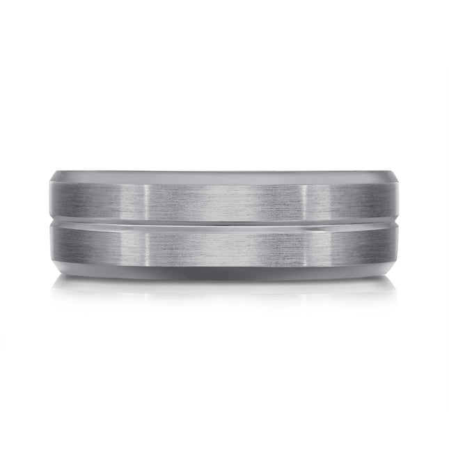 Grooved Tantalum 7MM Wedding Band