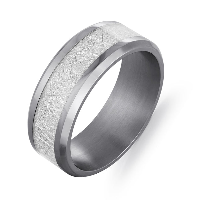8MM Tantalum Meteorite Center Wedding Band