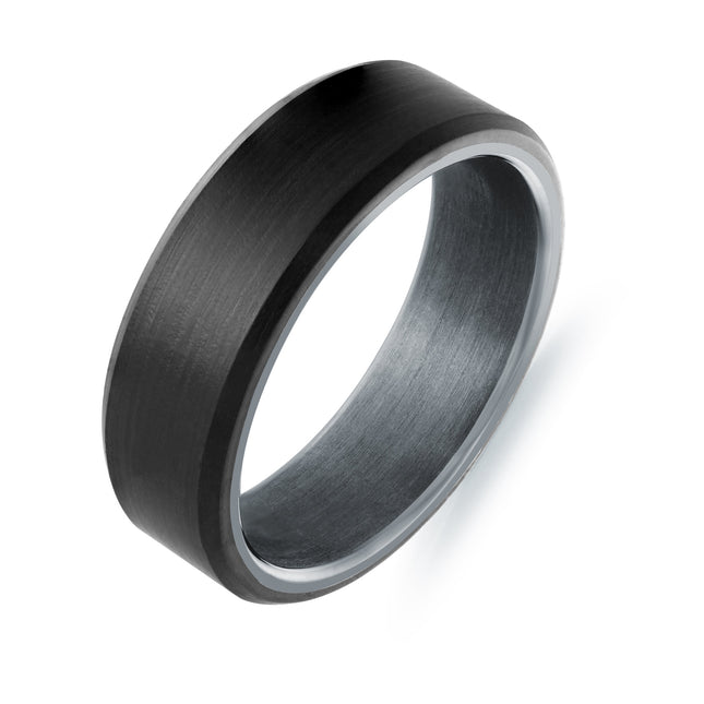 7MM Black Tantalum Wedding Band