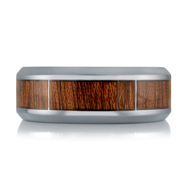 8MM Tantalum & Wood Wedding Band