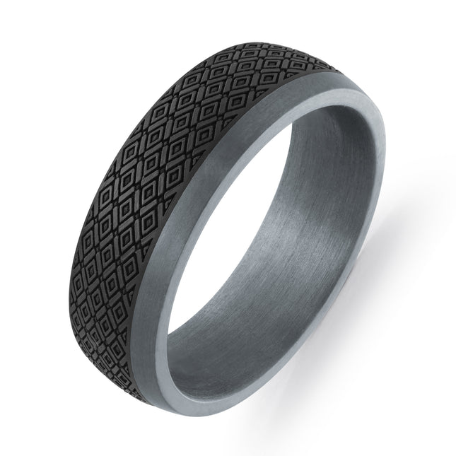 7MM Patterned Carbon Fiber & Tantalum Ring
