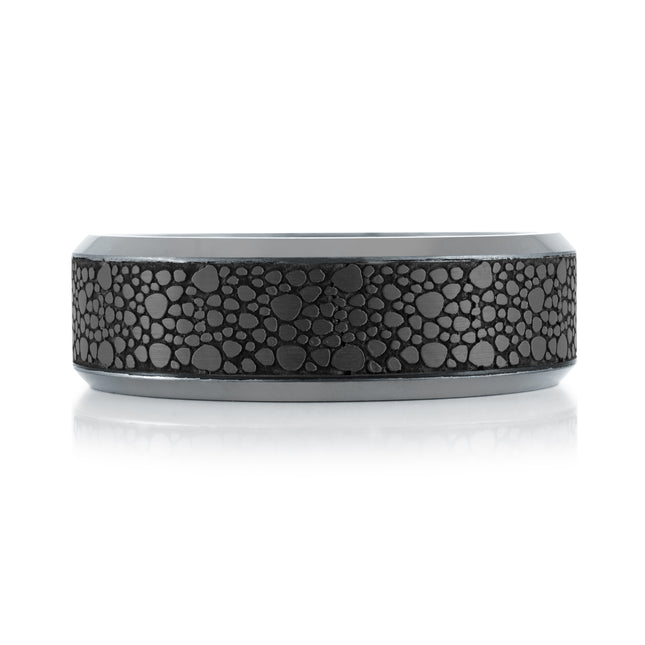 Pebble Texture Tantalum & Carbon Fiber Band