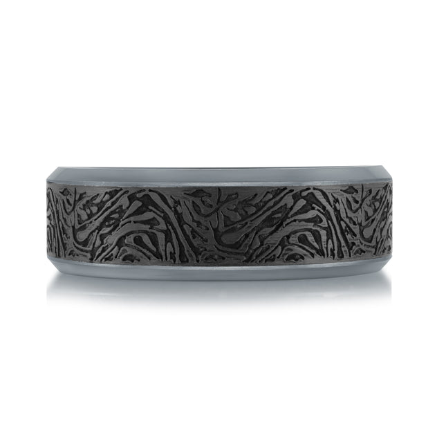 Vine Pattern Carbon Fiber & Tantalum Band